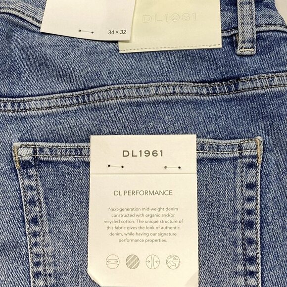 DL1961 Men's Nick Slim Jeans Size 34x32 Aged Mid Blue – Cotton Spandex Blend - Picture 7 of 12